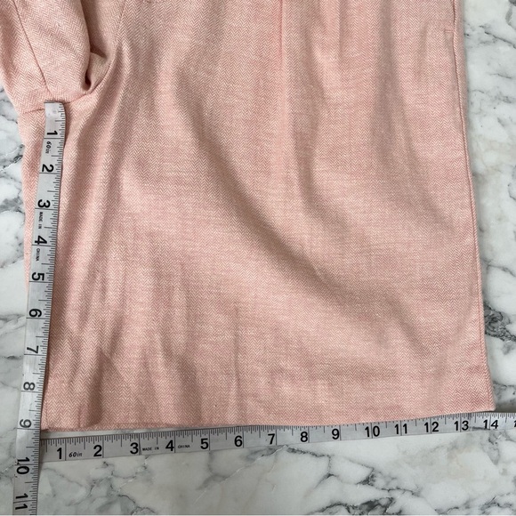 Banana Republic Linen Cotton Blend Bermuda Trouser Shorts 9” Pleated Peach - Picture 10 of 11